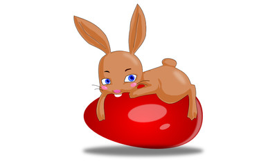 Osterhase auf Osterei