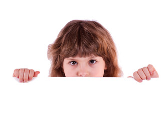 Little girl with banner