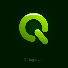 Logo letter Q, green power # Vector - obrazy, fototapety, plakaty