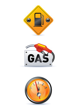 gas station icon set