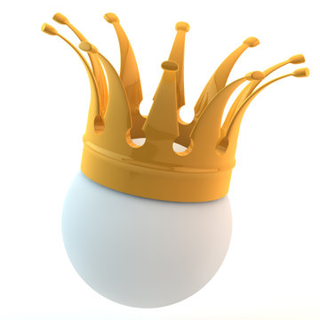 gold crown on white sphere