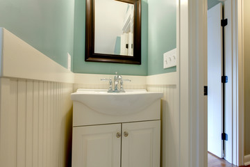 Luxury fresh green blue and white modern bathroom sink