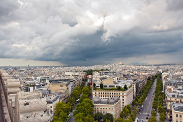 Fototapeta premium Paris aerial view from Triumphal Arch