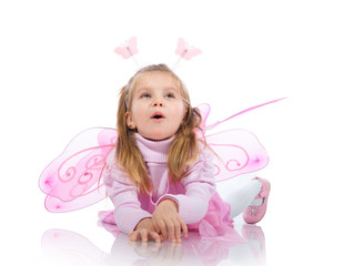 Obraz na płótnie Canvas Little girl in fairy costume