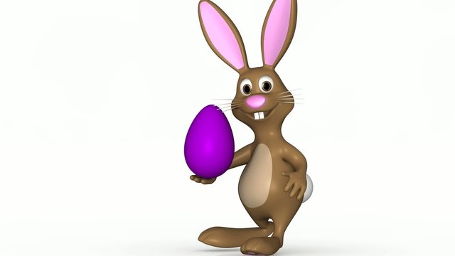 bouncing easter bunny with easter egg