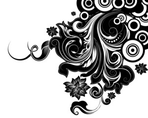 Scroll Design With Swirling Flourishes And Circles