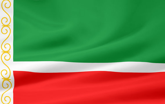 Flagge der russischen Republik Tschetschenien