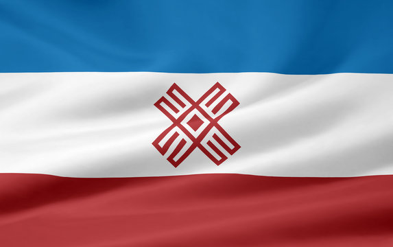 Flagge der russischen Republik Mari El