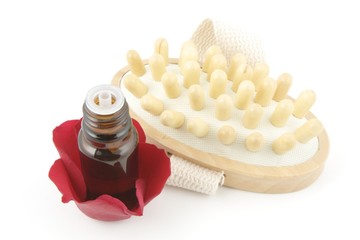 rose essential oil and massager