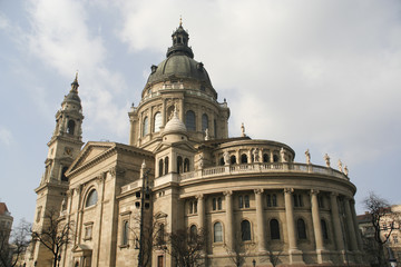 Fototapeta na wymiar Saint Stephen's Basilica in Budapest, view from the back