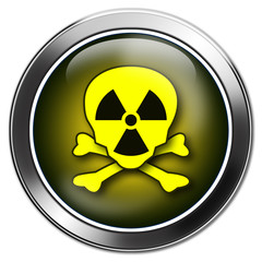 button radioactive skull © ferkelraggae