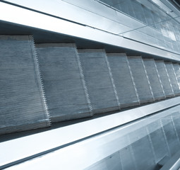 Escalator in modern building