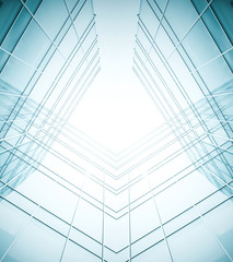 abstract illustration of glass frame building skyscrapers - 30125239
