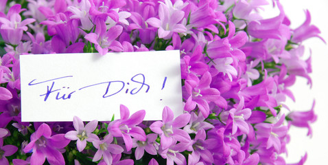 Für Dich! mit lila Blumen