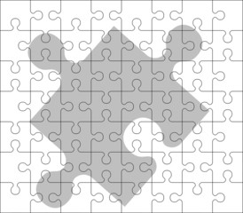 stencil of puzzle pieces. second variant