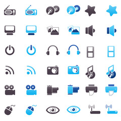 multimedia Blue & Black