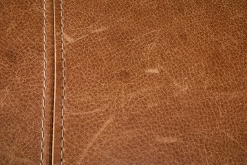 brown leather texture with seam