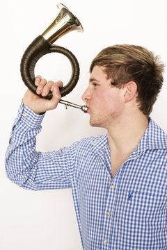 J&auml;ger mit Horn