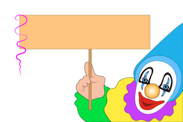 Clown mit Schild