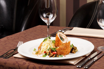 chicken fillet with vegetables and potatoes