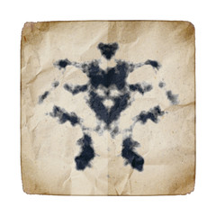 old paper with Rorschach graphic