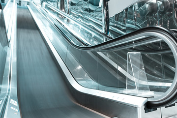 high-speed moving escalator