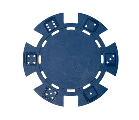 Blue poker chip