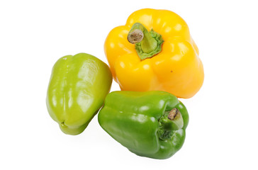 Group bell pepper on the white background