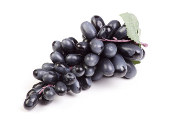Brush ripe grapes on the white background