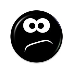 Emoticon mit schlechter Laune in Schwarz
