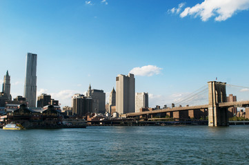 Naklejka premium New York city panorama with tall skyscrapers