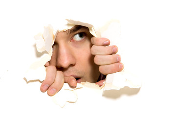 Looking through paper hole