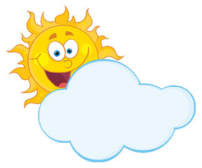 Happy Sun Hiding Behind Cloud