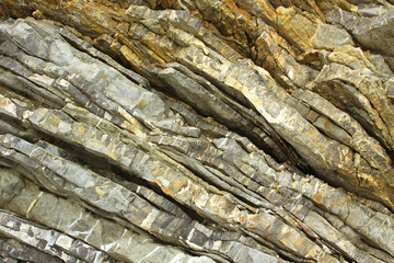 The close-up relief of the rocks