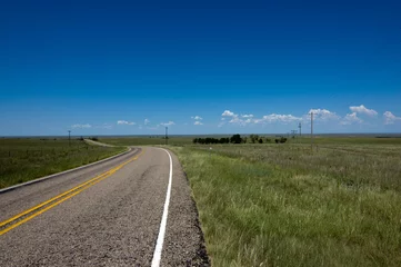Türaufkleber Texas Road auf der endlosen Prärie © gijones