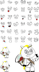 Fototapeta premium unicorn cartoon with cherub wings in vector format