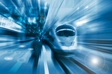 The high-speed train background with motion blur