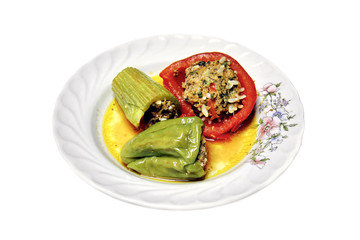 Vegetables stuffed with mince and rice; Dolma