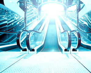 Fototapeta premium business passage and escalators in airport