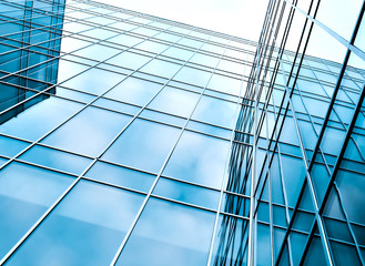 glass surface of contemporary angle of business building