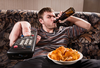 Man watching TV