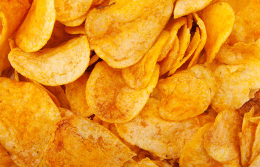 Close-up of fried potato chips