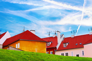 Bright photo of buildings of Czech