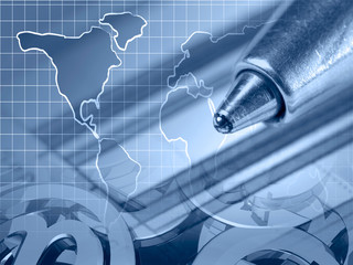 Bars, collage in blues