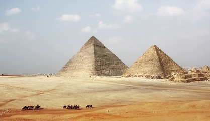 Fototapeta na wymiar Grate pyramids in Giza valley. Egypt