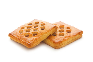 Tasty cookies isolated on the white background