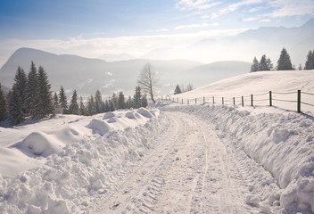 Snow covered road