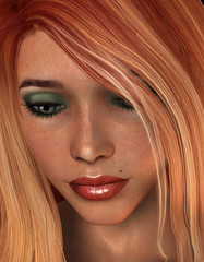 Portrait junge Frau mit roten Haaren