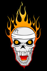 burning skull