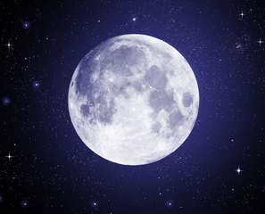 Washable wall murals Full moon Full Moon in High Resolution with stars in the background